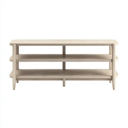 Meuble TV bois 120x40x50 cm - bois clair - style moderne - adapté au salon-Dengetnest