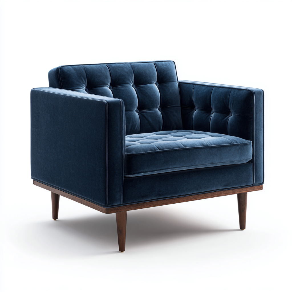 Fauteuil tissu 85x80x75 cm - bleu - adapté au salon - style moderne-Dengetnest