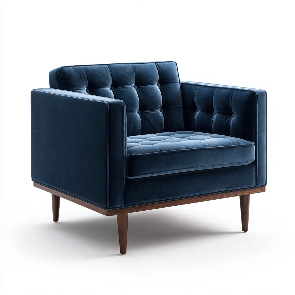 Fauteuil tissu 85x80x75 cm - bleu - adapté au salon - style moderne-Dengetnest