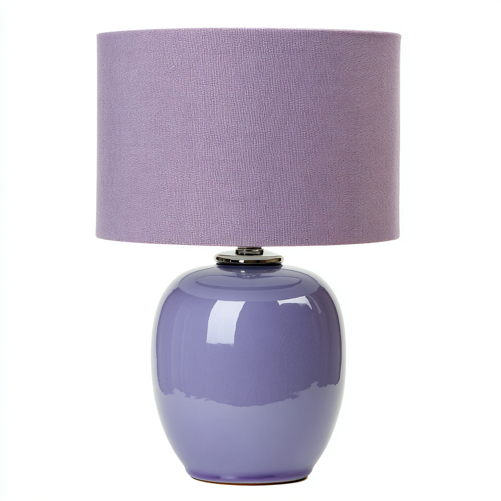 Lampe de table céramique 24x24x42 cm - violet - adaptée au salon style moderne-Dengetnest