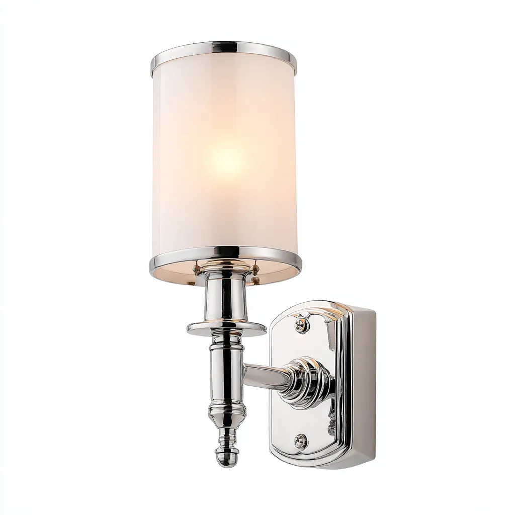 Applique murale métal - verre 14x18x32 cm - argent - blanc - pour chambre salon couloir design classique-Dengetnest