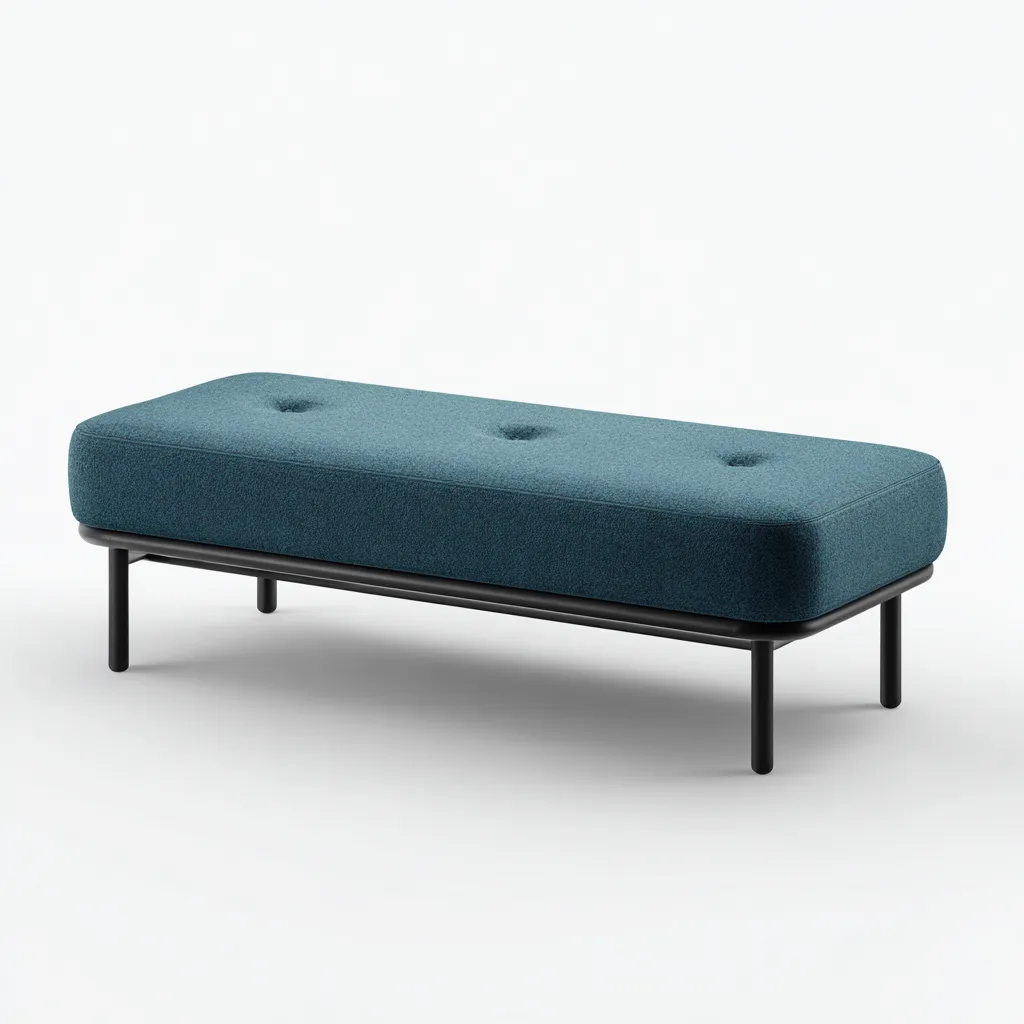 Banc de lit tissu 115x42x45 cm - bleu - adapté à la chambre - design moderne-Dengetnest