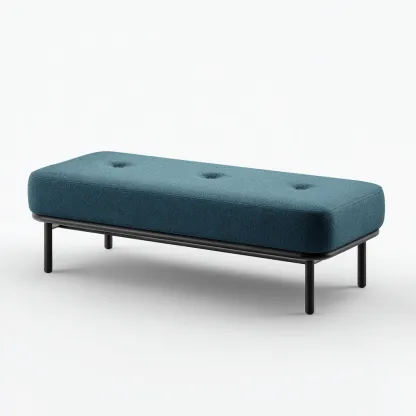 Banc de lit tissu 115x42x45 cm - bleu - adapté à la chambre - design moderne-Dengetnest