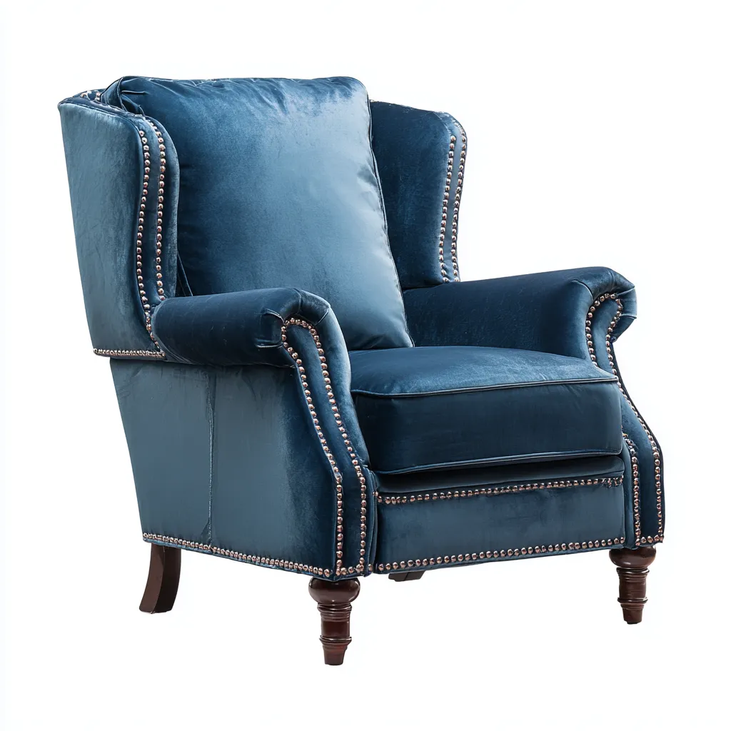 Fauteuil tissu 92x90x112 cm - bleu - adapté au salon - style classique-Dengetnest