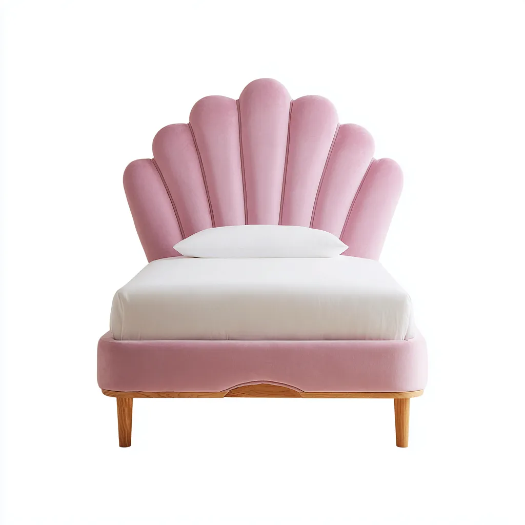 Lit simple en velours 200x90x130 cm - rose - style fantaisie - adapté à la chambre-Dengetnest