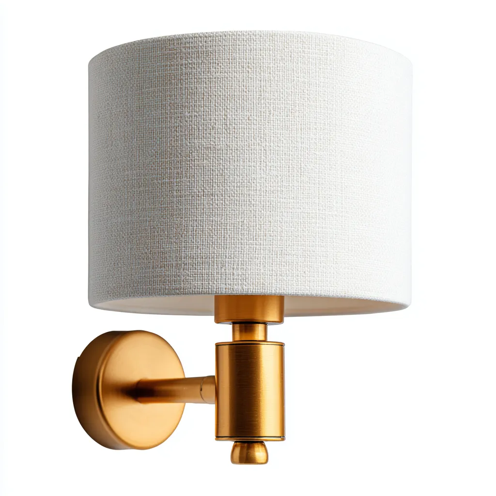 Applique murale métal - tissu 18x20x26 cm - doré - blanc - pour chambre salon entrée design moderne-Dengetnest