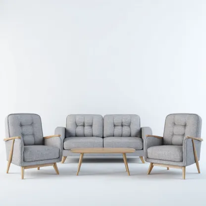 Canapé modulable tissu 150x88x86 cm - gris clair - adapté au salon - style scandinave-Dengetnest