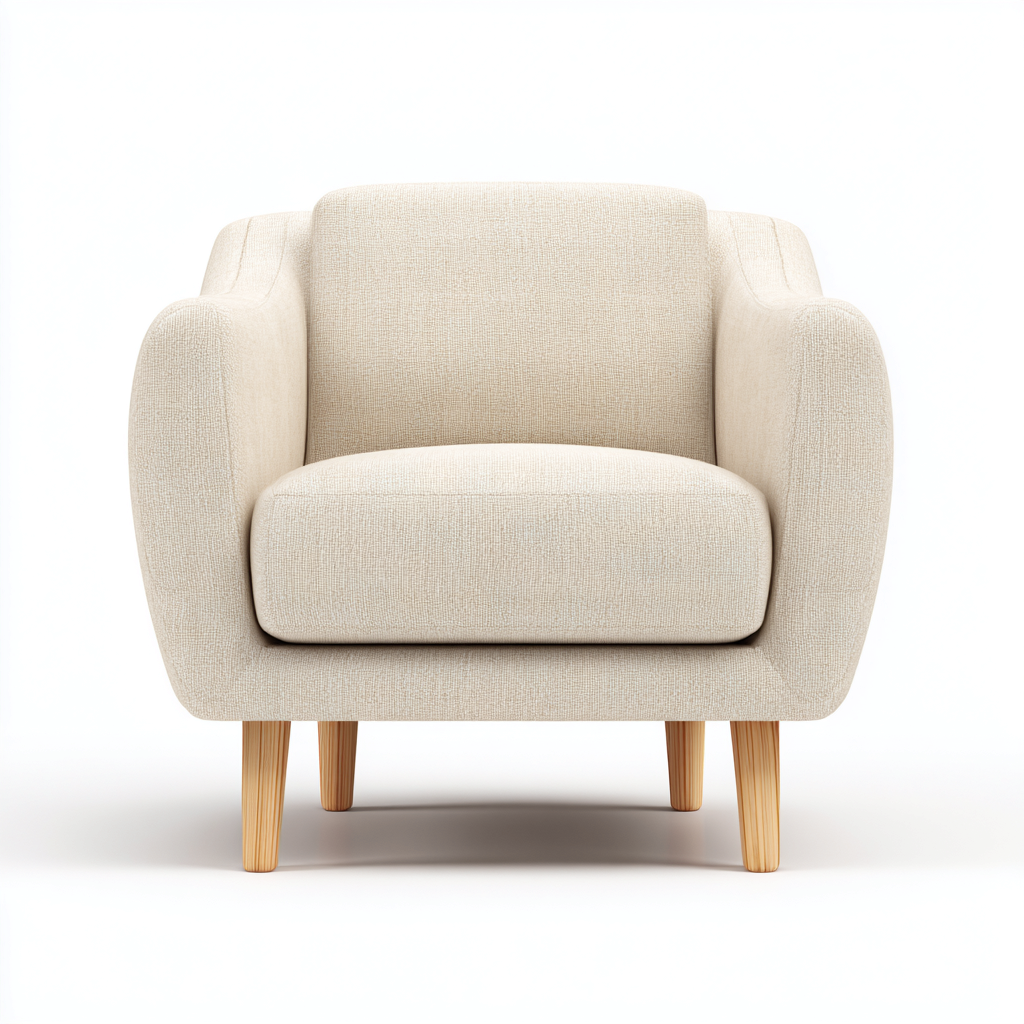 Fauteuil tissu 82x78x88 cm - beige - adapté au salon - style moderne-Dengetnest