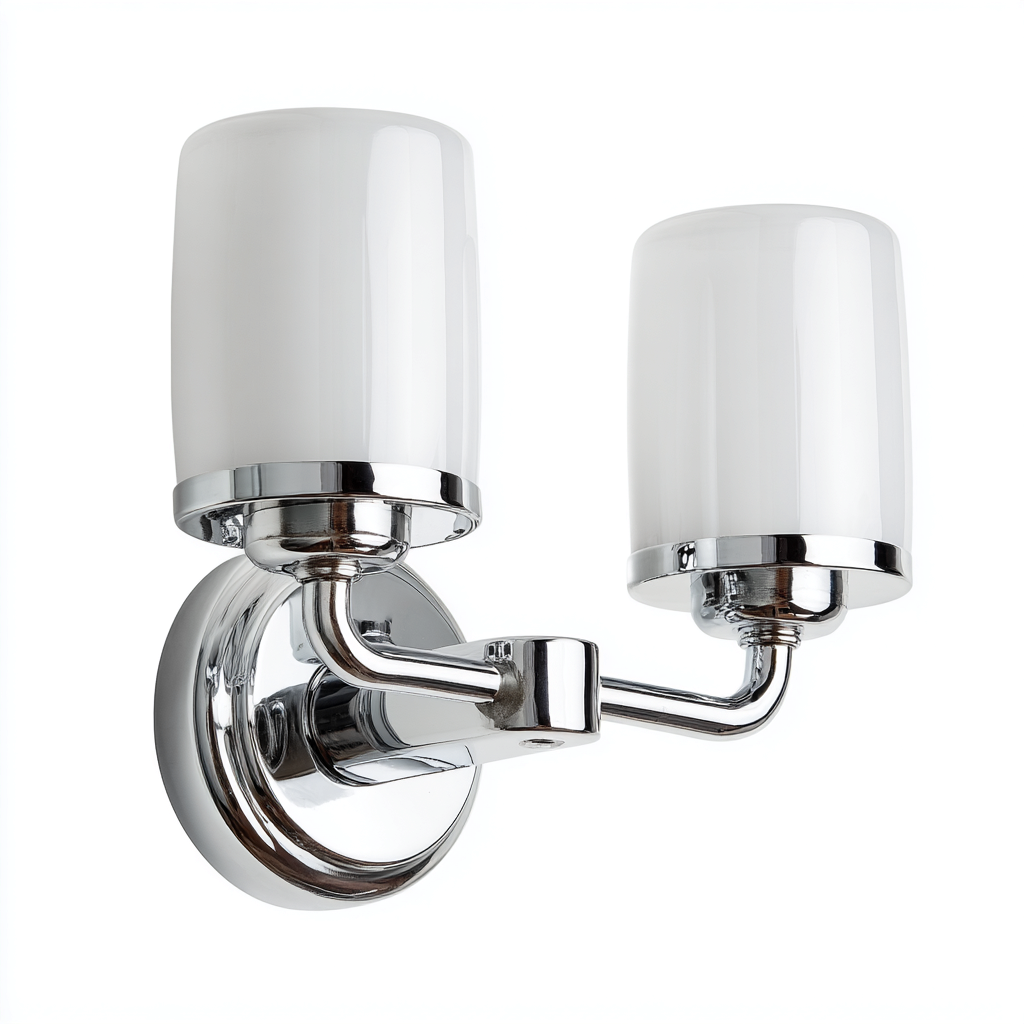 Applique murale métal - verre 22x18x24 cm - argent - blanc - pour salle de bain chambre entrée design moderne-Dengetnest