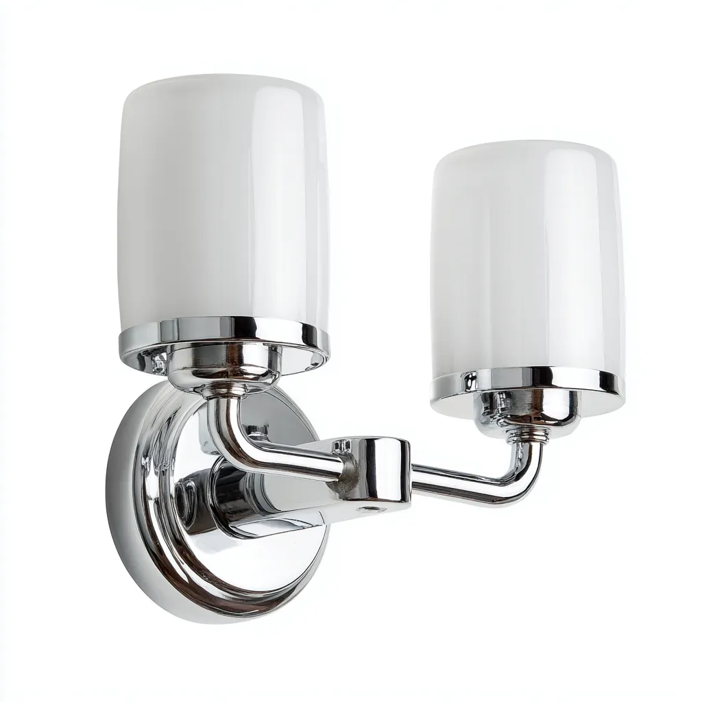 Applique murale métal - verre 22x18x24 cm - argent - blanc - pour salle de bain chambre entrée design moderne-Dengetnest