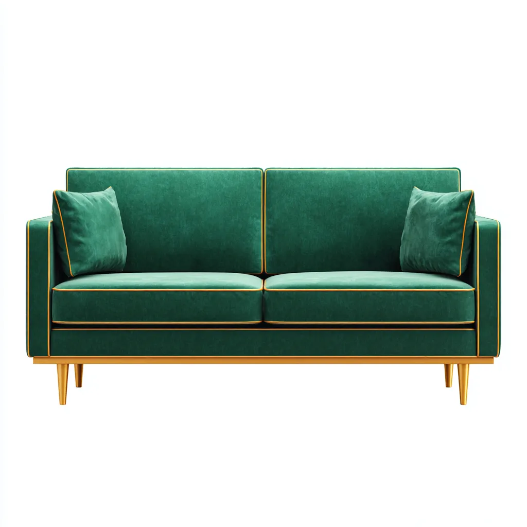 Canapé droit velours 150x82x88 cm - vert émeraude - adapté au salon style moderne-Dengetnest