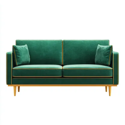 Canapé droit velours 150x82x88 cm - vert émeraude - adapté au salon style moderne-Dengetnest