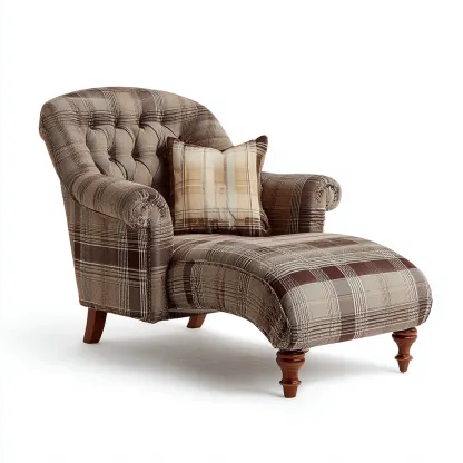 Chaise longue tissu 160x75x90 cm - marron - adapté au salon style classique-Dengetnest