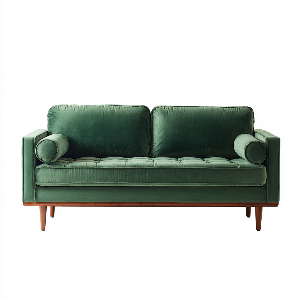 Canapé droit velours 185x80x85 cm - vert - adapté au salon style moderne-Dengetnest
