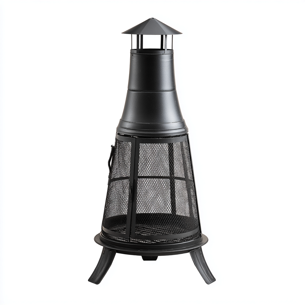 Chauffage d'extérieur - acier - 45x45x110 cm - noir - pour jardin - design cheminée-Dengetnest