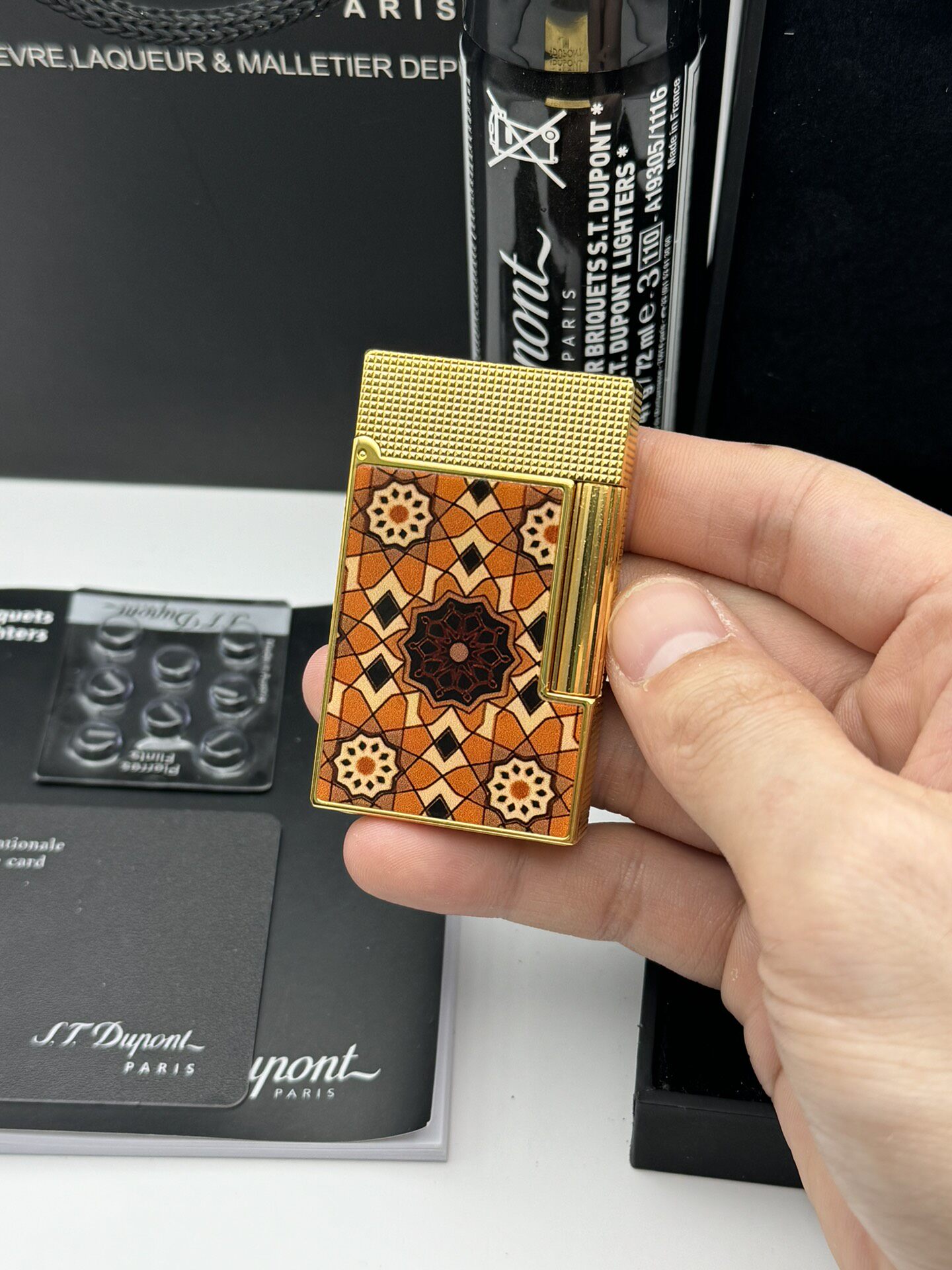 ST Dupont Ligne 2 Mosaic Pattern Butane Lighter | Limited Edition