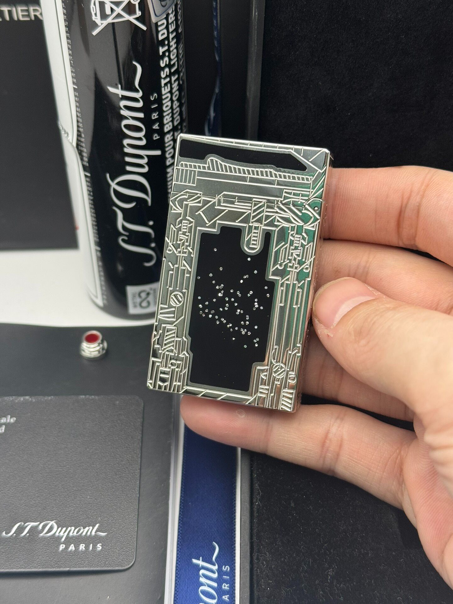 Architectural 3D Engraved Luxury Butane Lighter | Silver Collector Edition