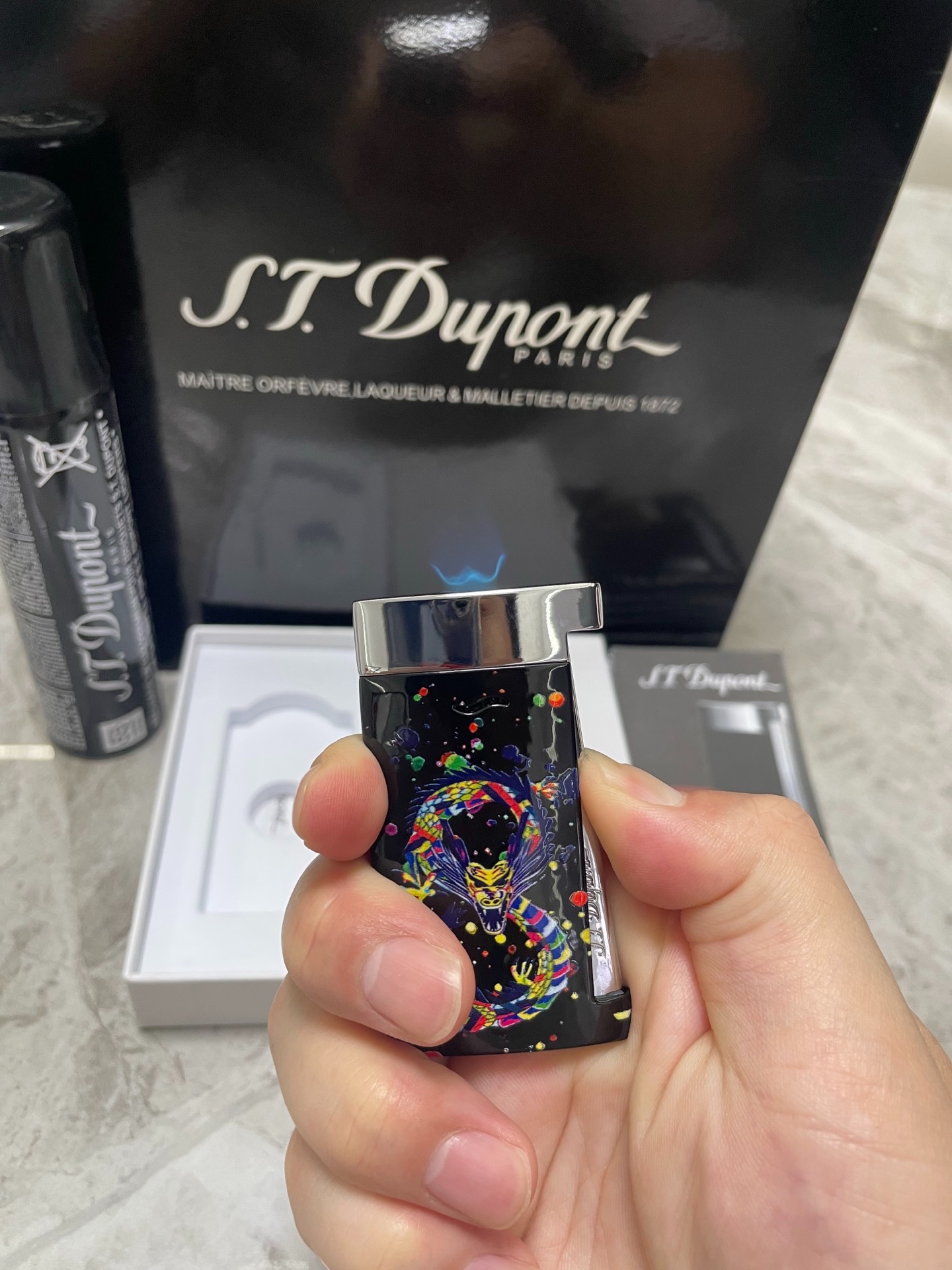 Slim 7 Neon Dragon Ultra-Thin Butane Lighter | Artistic Dragon Edition