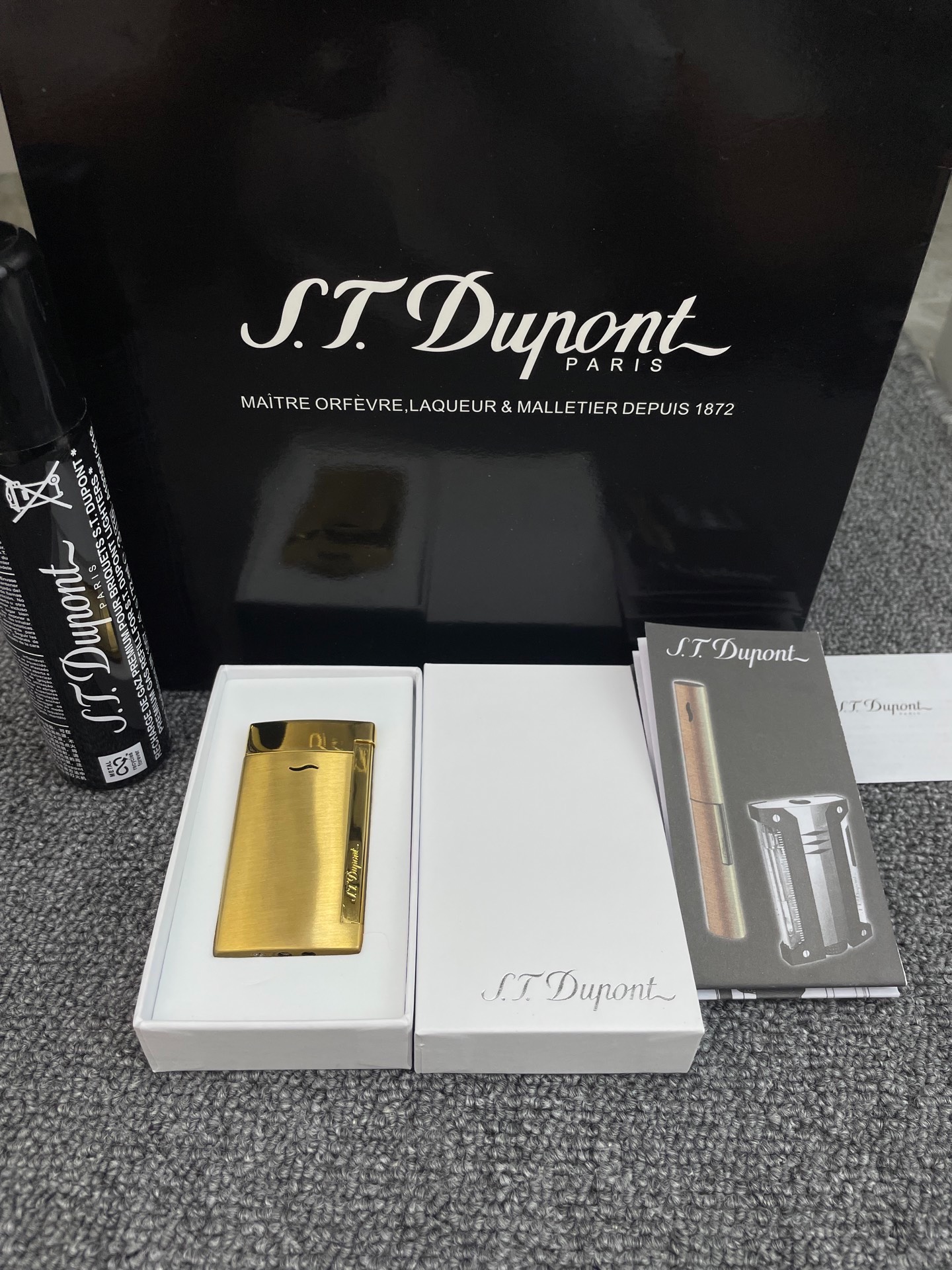 Slim 7 Gold Brushed Ultra-Thin Butane Lighter | Luxury Pocket Lighter