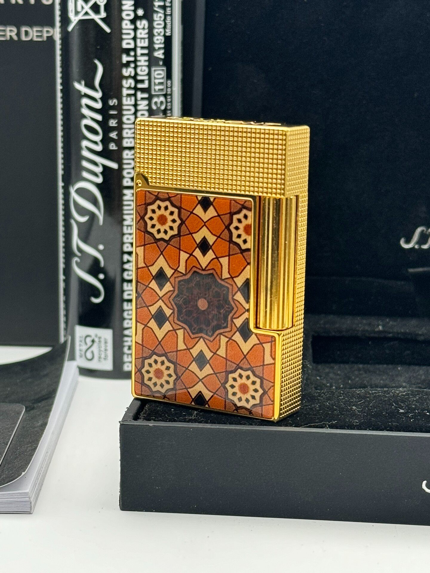 ST Dupont Ligne 2 Mosaic Pattern Butane Lighter | Limited Edition