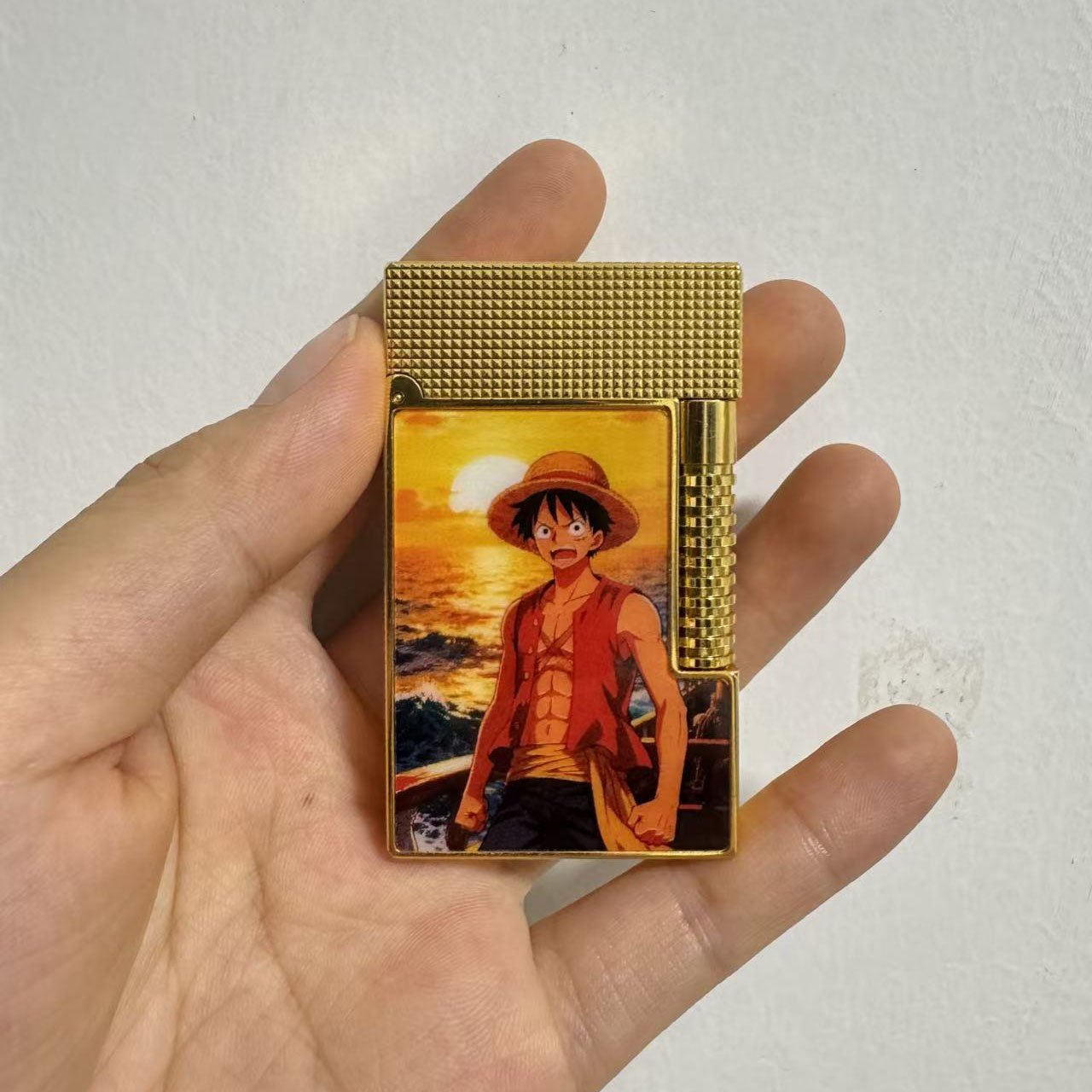 Gold Horizontal Roller Personalized Butane Lighter | Custom Photo Edition