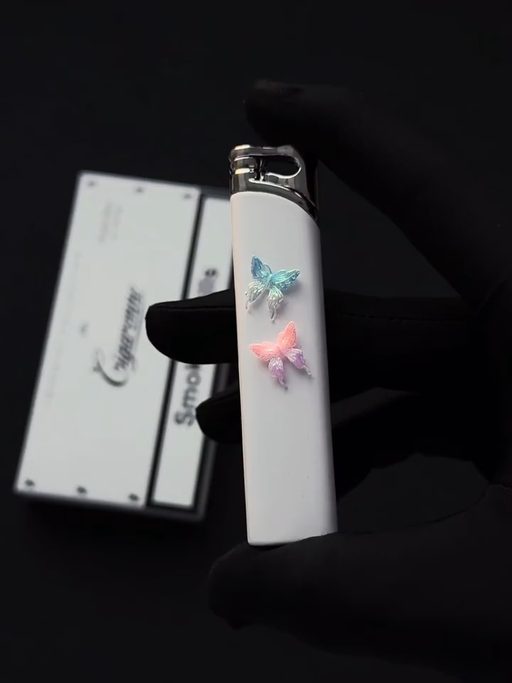 Butterfly Gradient Flame Windproof Torch Lighter | Elegant Gift for Her