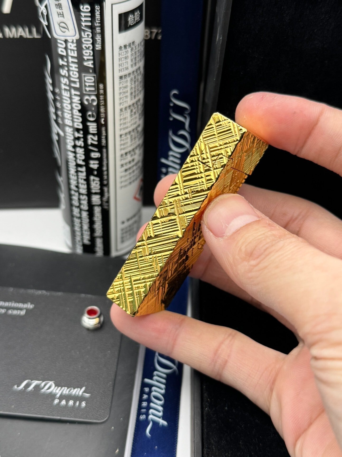 Dunhill Angled Flame Pipe Cutter Pattern Extended Solid Brass Lighter