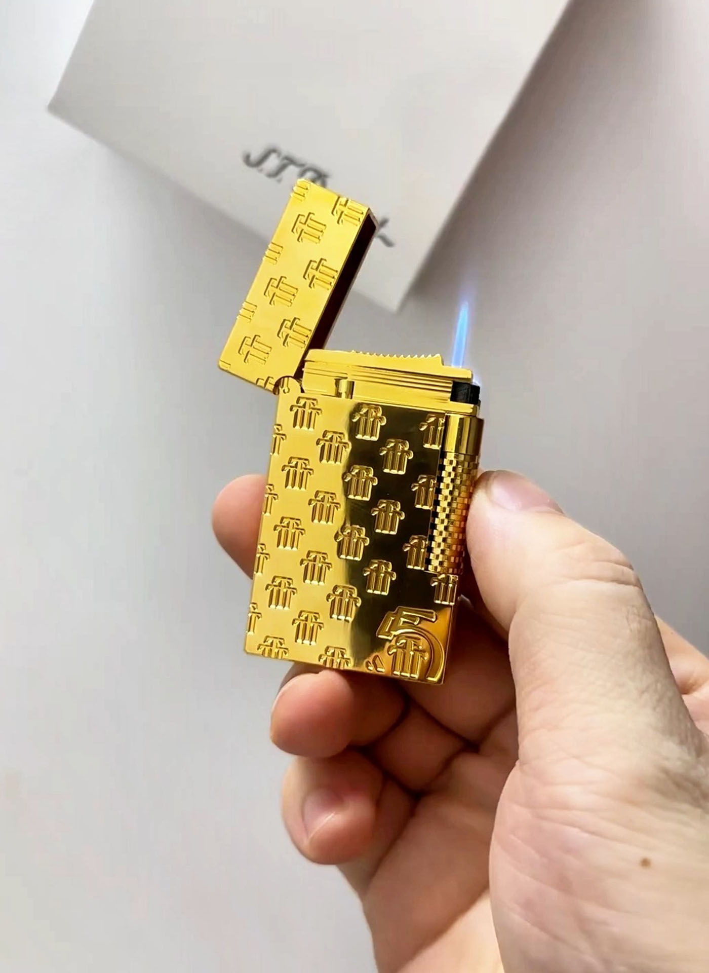 TD 15th Anniversary Single Torch Flame Butane Lighter With Gift Box