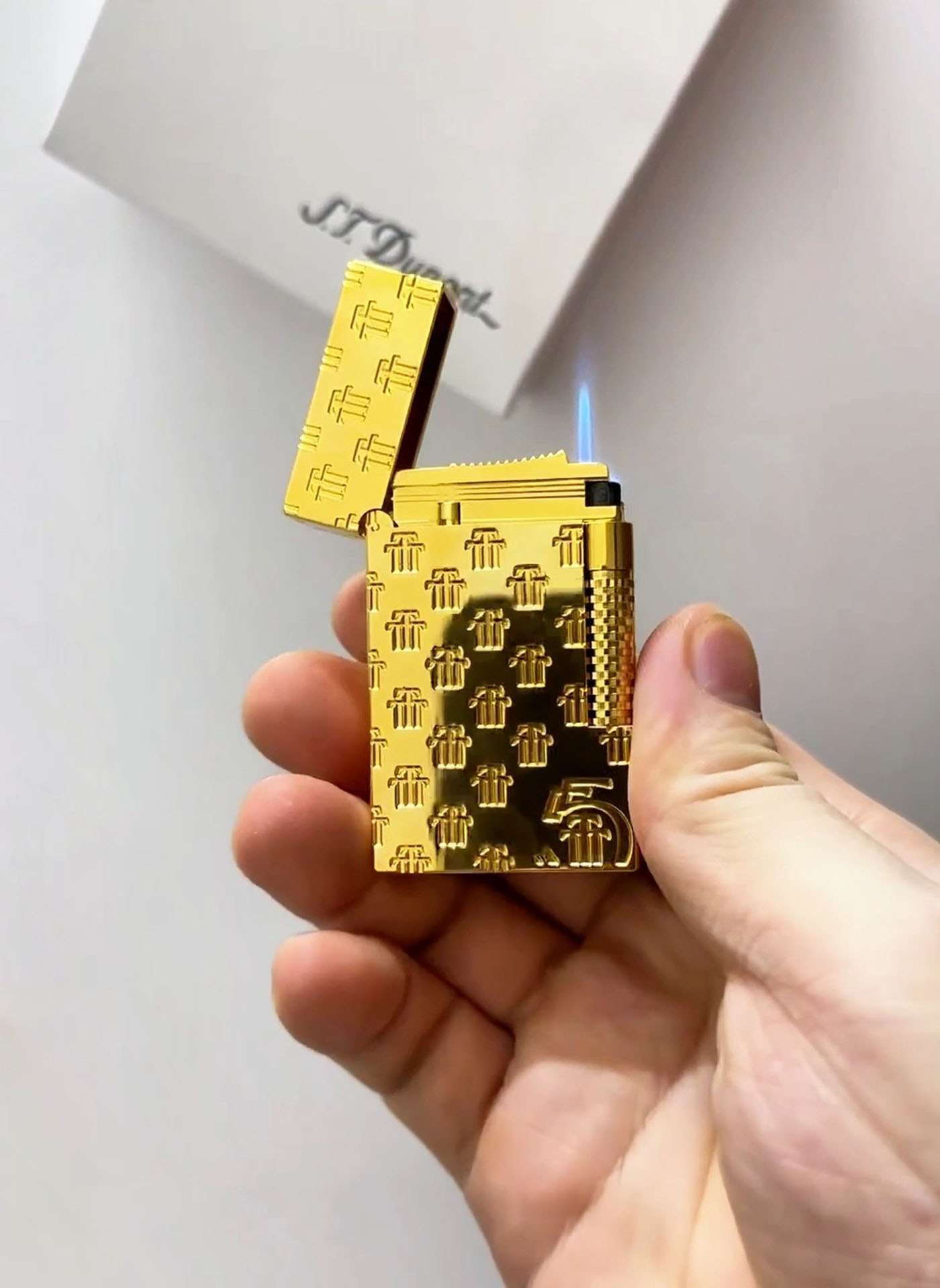 TD 15th Anniversary Single Torch Flame Butane Lighter With Gift Box