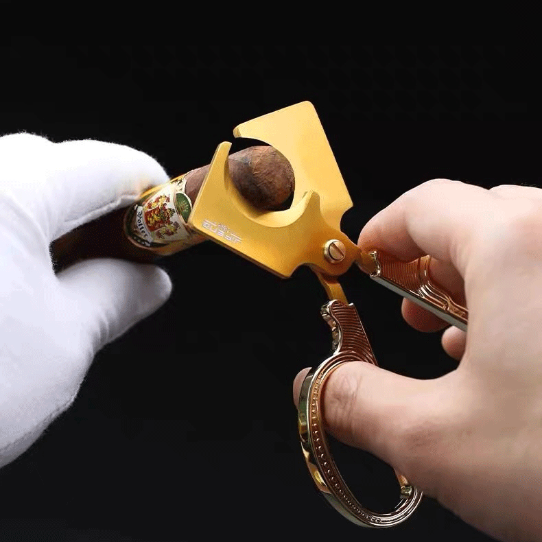 JIFENG Classic Large Ring Gauge Cigar Cutter | Vintage Handle Guillotine Cutter