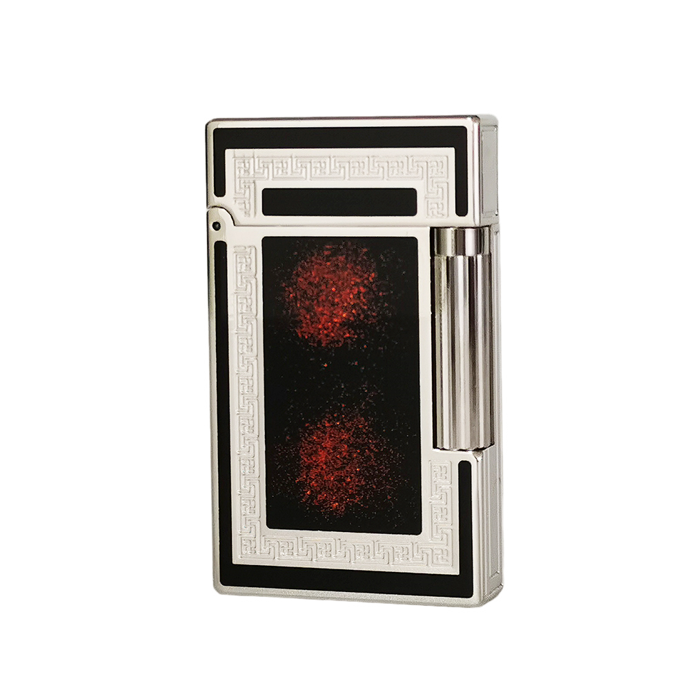 ST DUPONT Star Dust Design Lighter - Silver - Back View