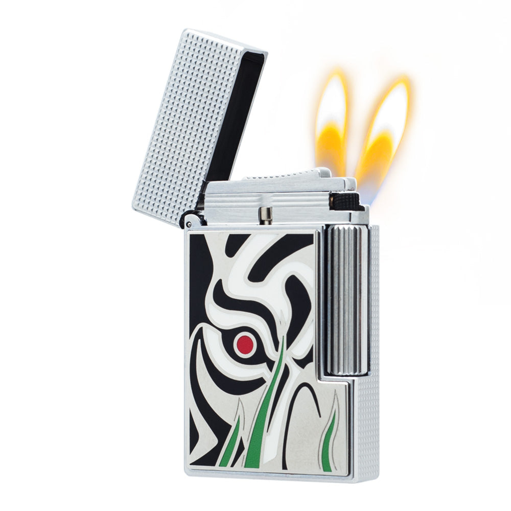 S.T. Dupont Ligne 2 Eye of the Tiger Edition Golden Lighter - Silver · Double Soft Flame - View 9