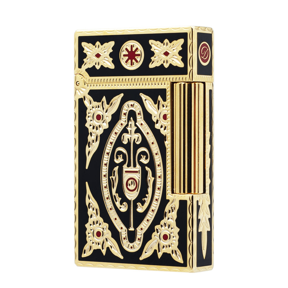 S.T. Dupont Ligne 2 Black & Gold Engraved Palace Style Luxury Lighter