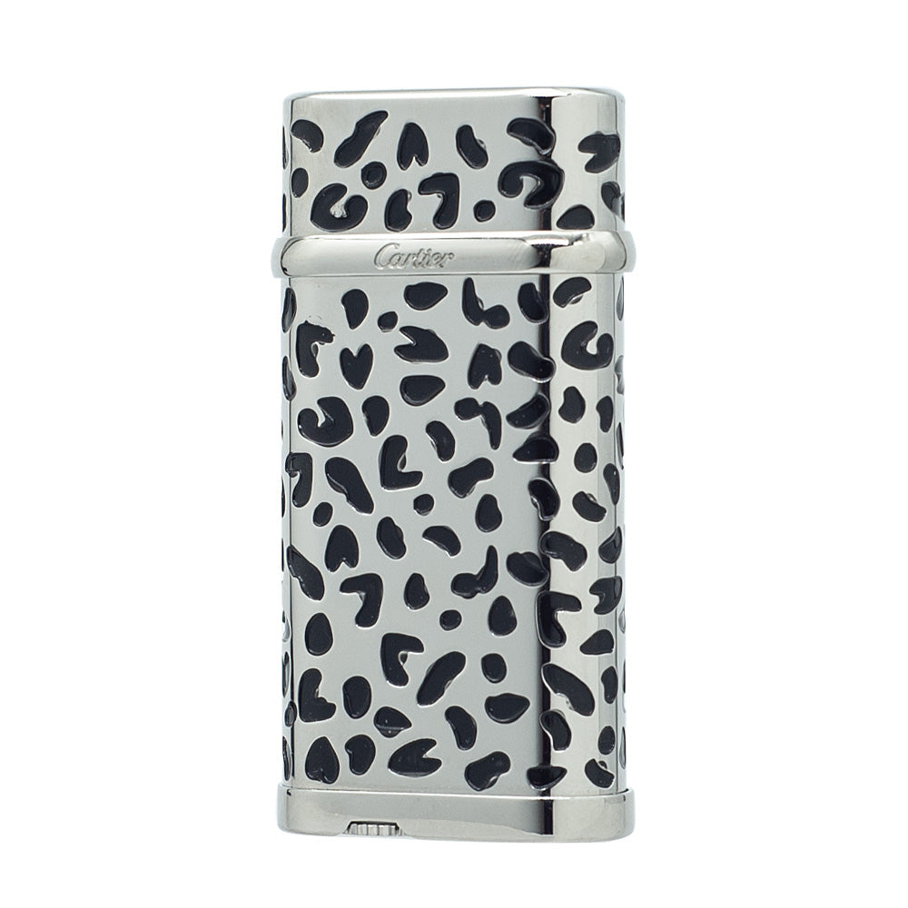 Cartier Limited Edition Leopard Print Lighter - Silver - Front View