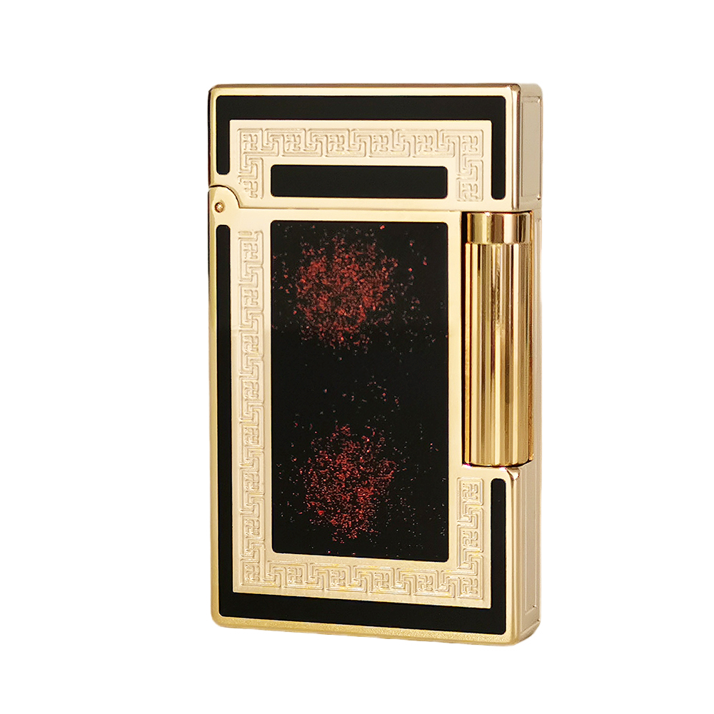 ST DUPONT Star Dust Design Lighter - Gold - Front View