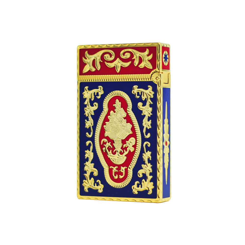 S.T. Dupont Royal Blue with Gold Engraved Edition Luxury Lighter - Side View