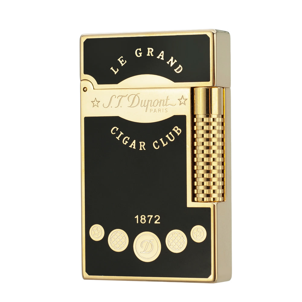 Double Flame S.T. Dupont Cohiba Club Edition Le Grand Ligne 2 Lighter - Black Gold - Front View