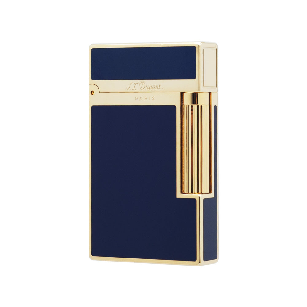 S.T. Dupont Ligne 2 Narrow Edge Memorial Vintage Lighter - Blue with Gold - View 17