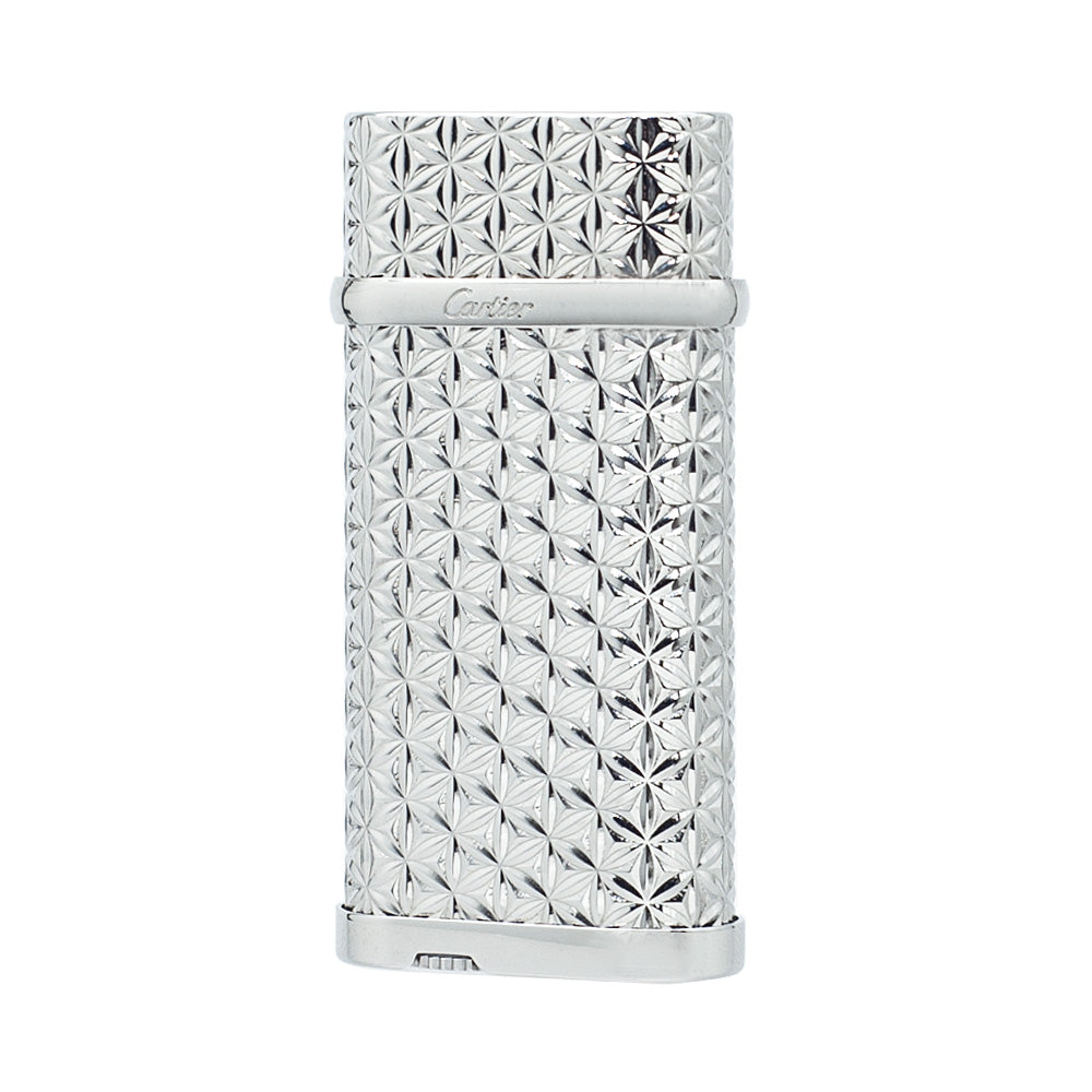 Cartier Lighter Luxury Diamond Carving Portable - Silver - Angle View