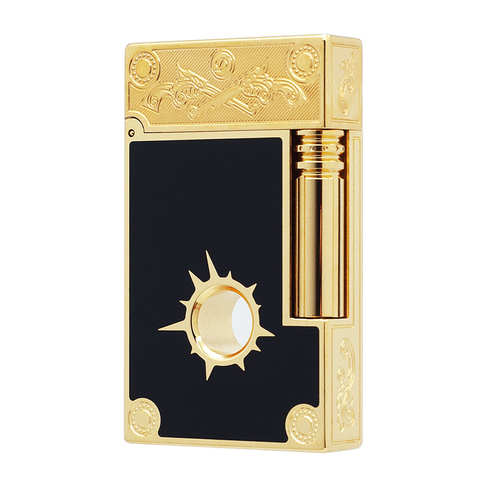 S.T Dupont Ligne 2 Muzzle Hole Paint Lighter - Gold - Front View