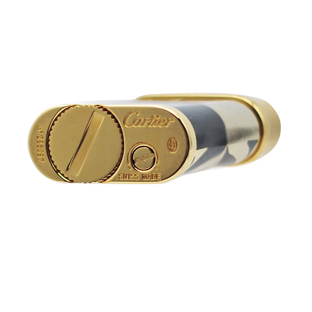 Cartier LOGOTYPE MOTIF Cigarette Lighter Black Lacquer Pink Gold - Close-up