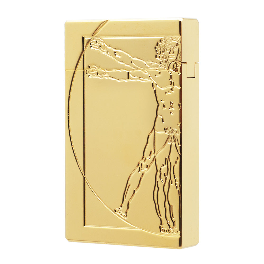 S.T. Dupont Lighter Uomo vitruviano Da Vinci Man Pattern - Side View