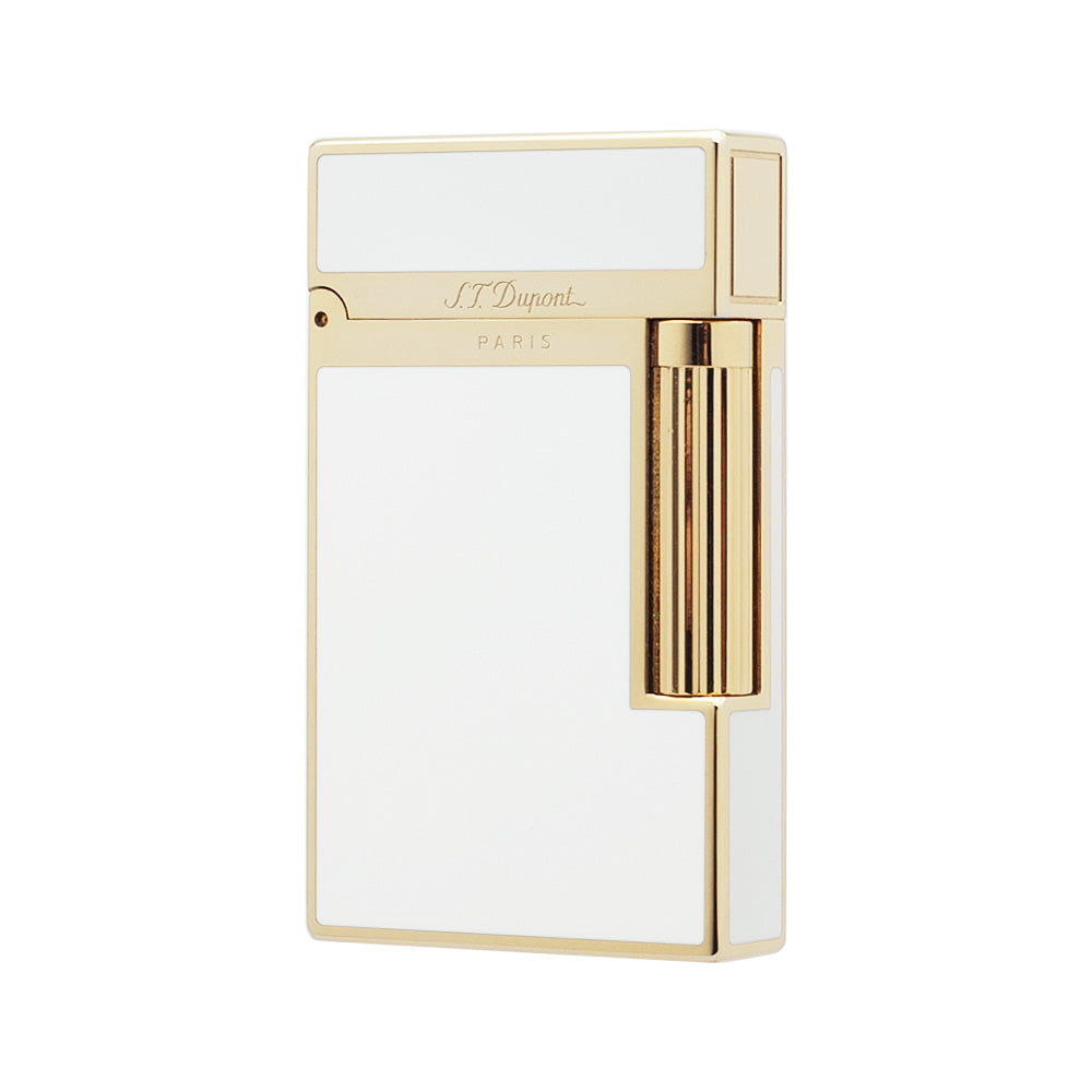 S.T. Dupont Ligne 2 Narrow Edge Memorial Vintage Lighter - White with Gold - View 23
