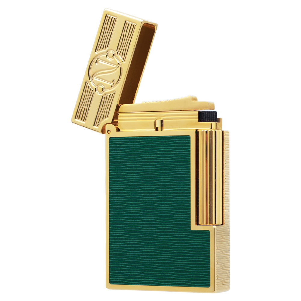 S.T. Dupont Ligne2 Green Pacific Lacquered Lighter - Detail View