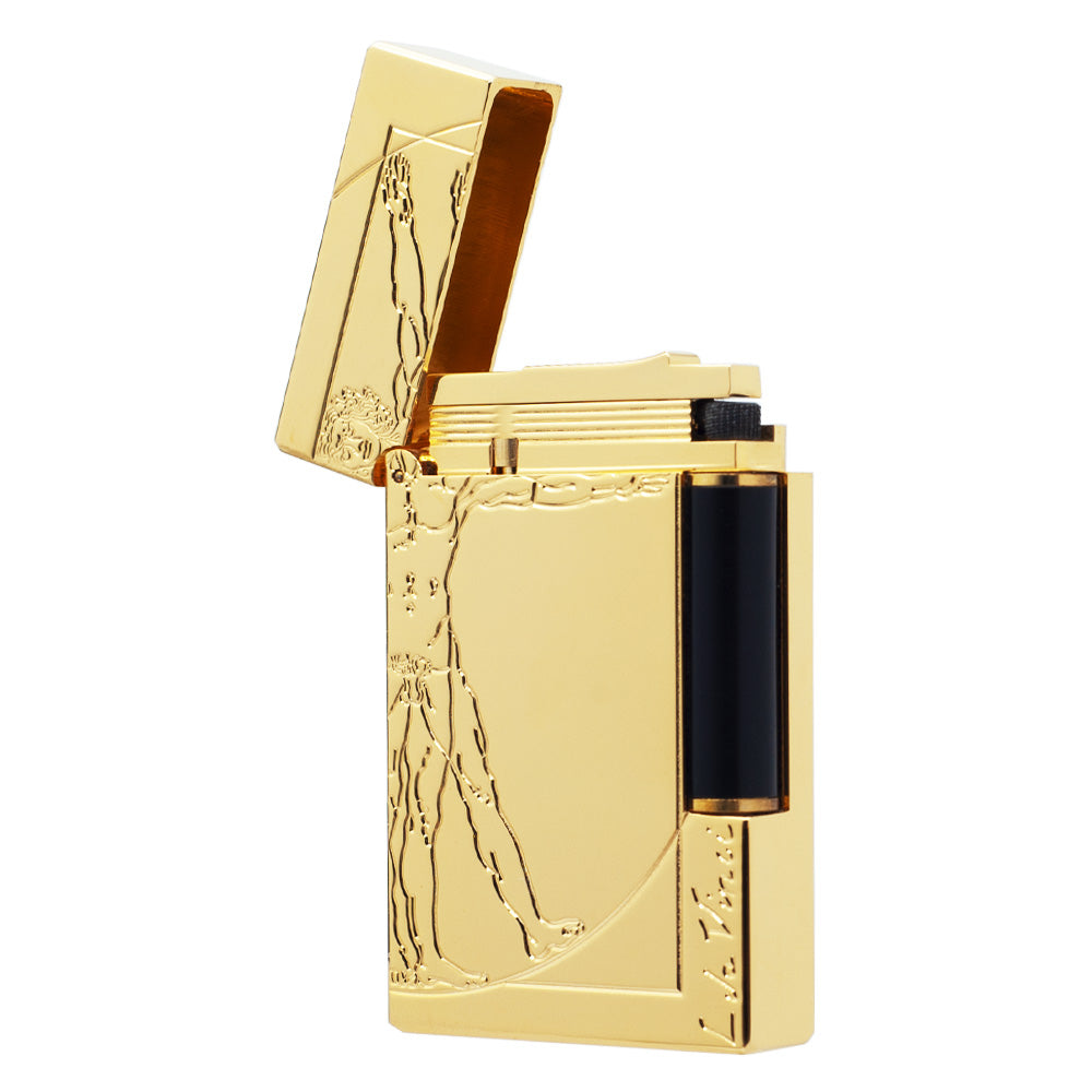 S.T. Dupont Lighter Uomo vitruviano Da Vinci Man Pattern - Detail View