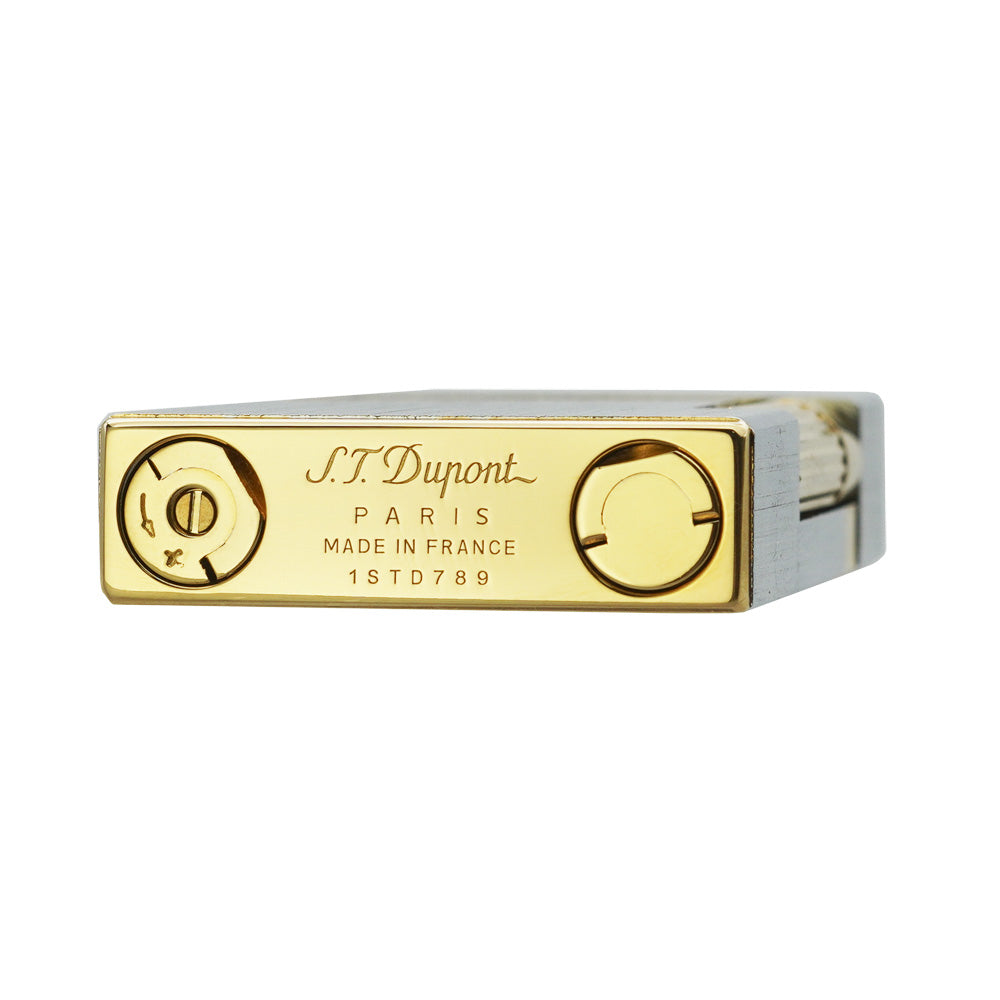 NEW Wide Brass Brushed S.T.Dupont Metal Lighter - Close-up