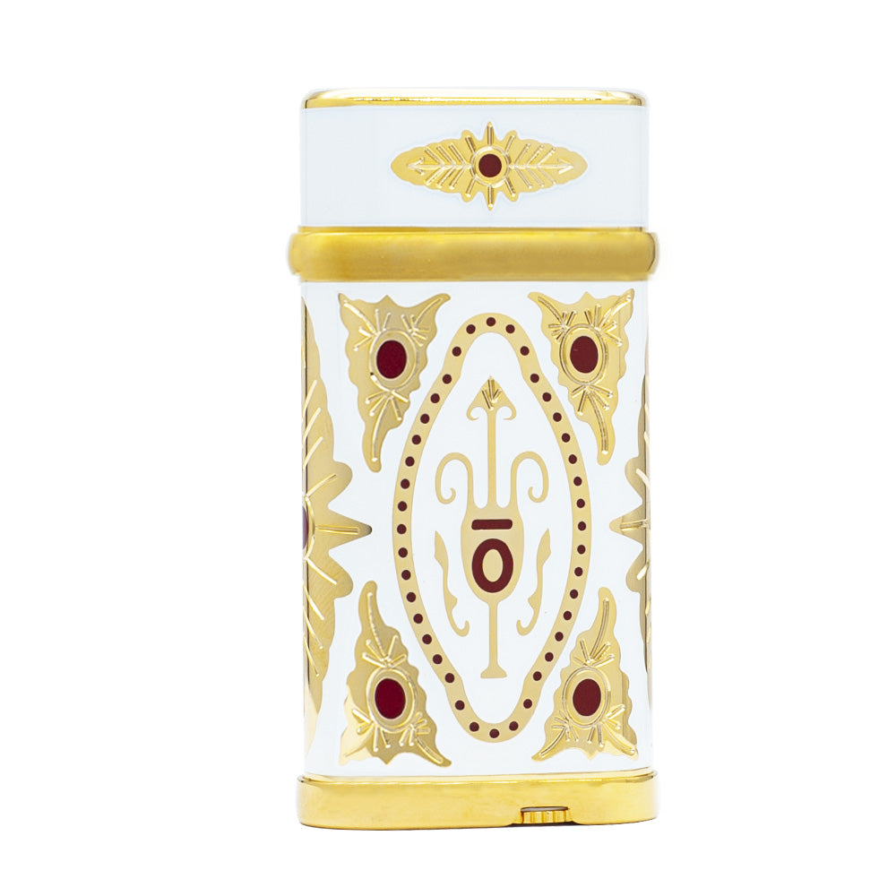 Cartier Men's White Gold-Plated Patterned Lighter - Side View