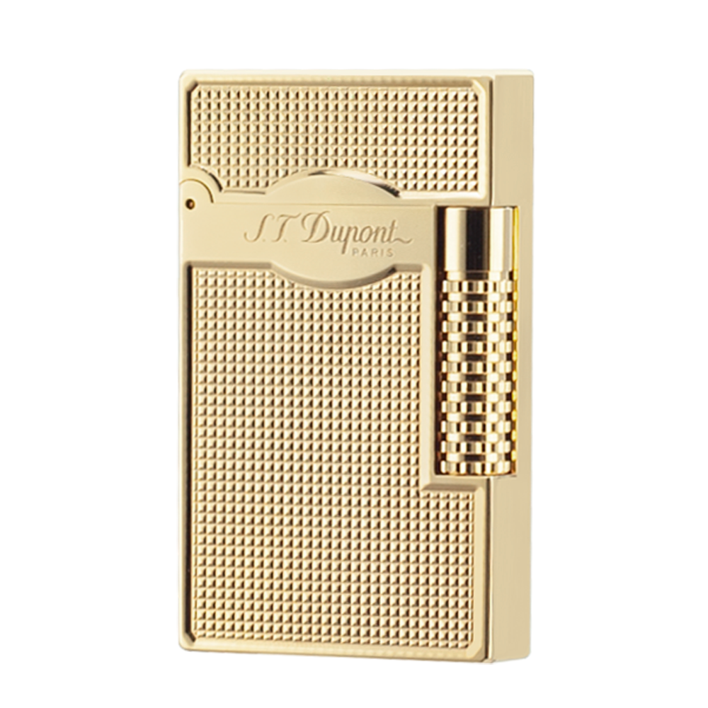 NEW Dense Small Lattice Dupont Lighter L2 Ping Sound - Gold - Front View