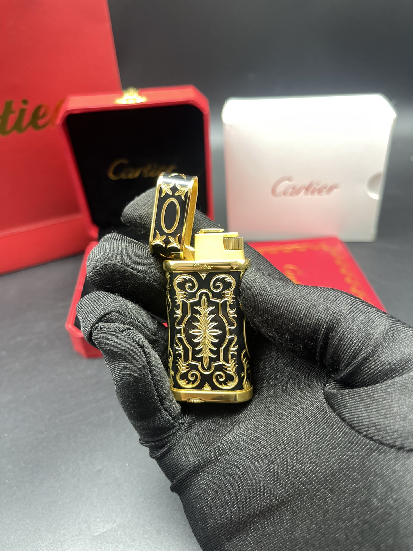 Cartier Lighter Black & Gold Grand Baroque Collector’s Edition With Gift Box