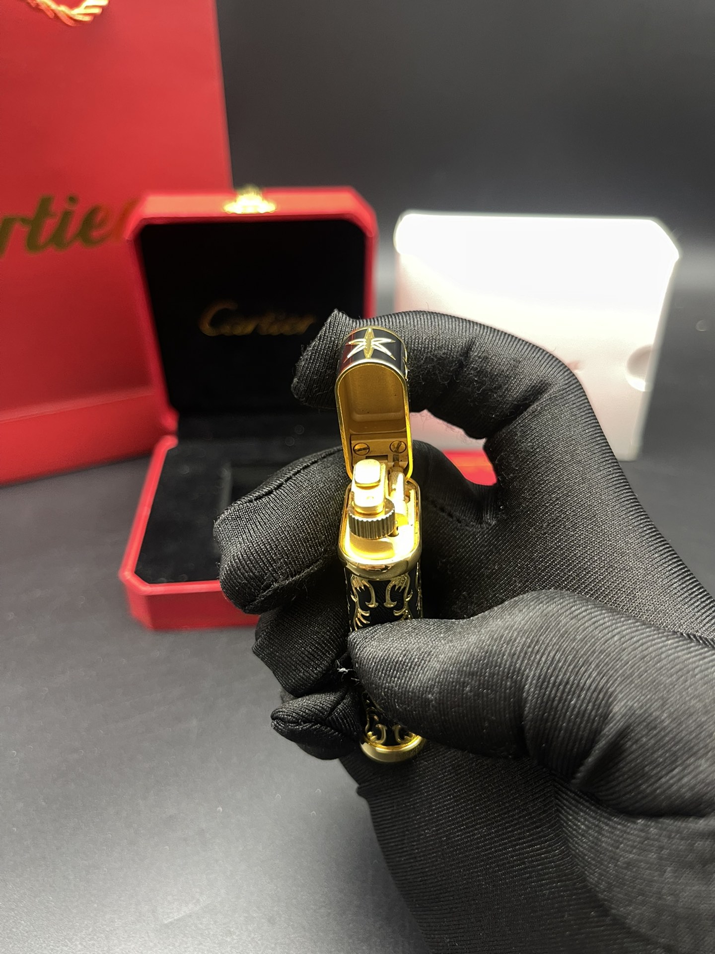 Cartier Lighter Black & Gold Grand Baroque Collector’s Edition With Gift Box